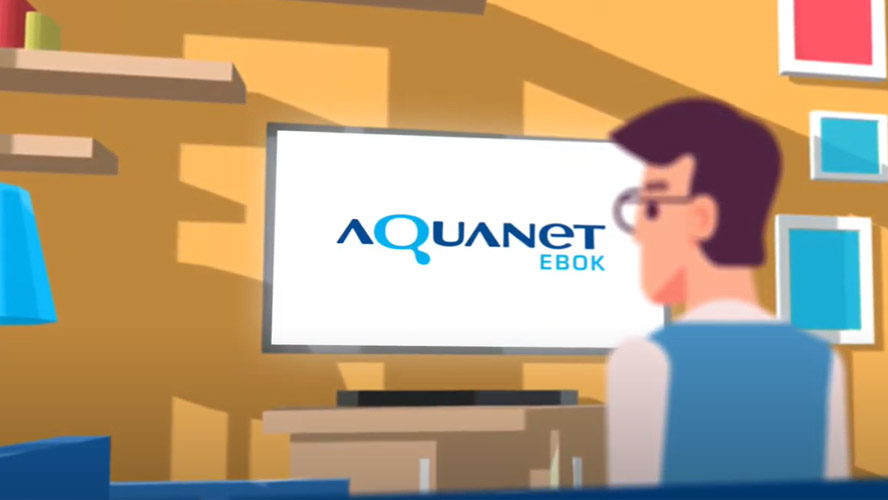 Jest to jeden z kadrów animacji prezentującej aplikację mobilną EBOK Aquanet
